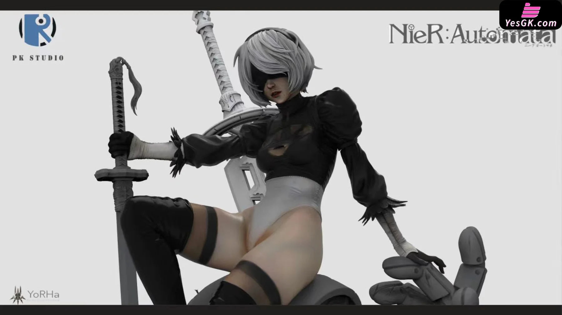 Nier:automata 2B Figure Female Sculpture Gk - Pk Studio [Pre-Order] Deposit / 1/4 Scale Black