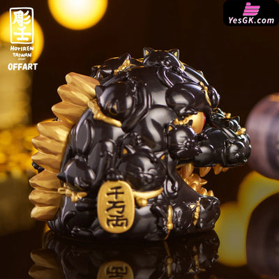OFFART X Horiren Red Flame Hundred Cats Mini - Black Gold Bust (Licensed) Statue - OFFART & A Ren Studio [Pre-Order]