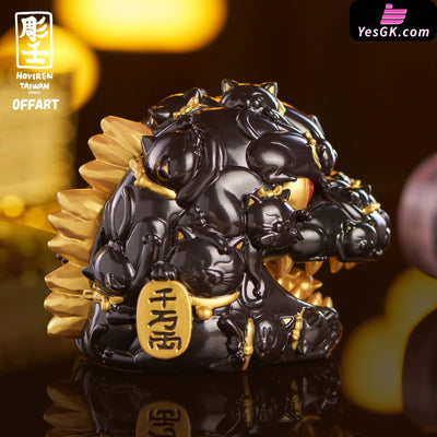 OFFART X Horiren Red Flame Hundred Cats Mini - Black Gold Bust (Licensed) Statue - OFFART & A Ren Studio [Pre-Order]