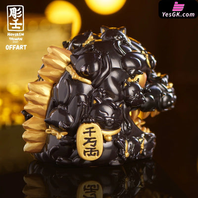 OFFART X Horiren Red Flame Hundred Cats Mini - Black Gold Bust (Licensed) Statue - OFFART & A Ren Studio [Pre-Order]