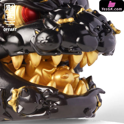 OFFART X Horiren Red Flame Hundred Cats Mini - Black Gold Bust (Licensed) Statue - OFFART & A Ren Studio [Pre-Order]