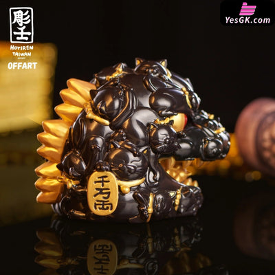 OFFART X Horiren Red Flame Hundred Cats Mini - Black Gold Bust (Licensed) Statue - OFFART & A Ren Studio [Pre-Order]