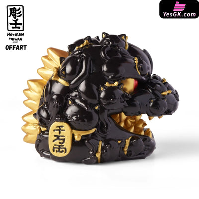 OFFART X Horiren Red Flame Hundred Cats Mini - Black Gold Bust (Licensed) Statue - OFFART & A Ren Studio [Pre-Order]