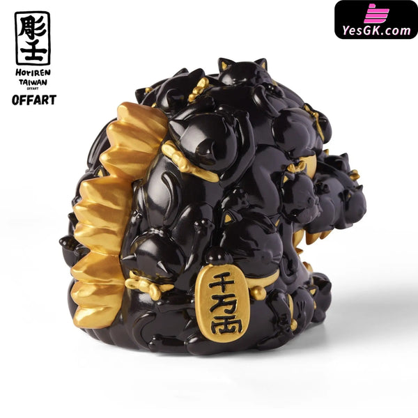 OFFART X Horiren Red Flame Hundred Cats Mini - Black Gold Bust (Licensed) Statue - OFFART & A Ren Studio [Pre-Order]