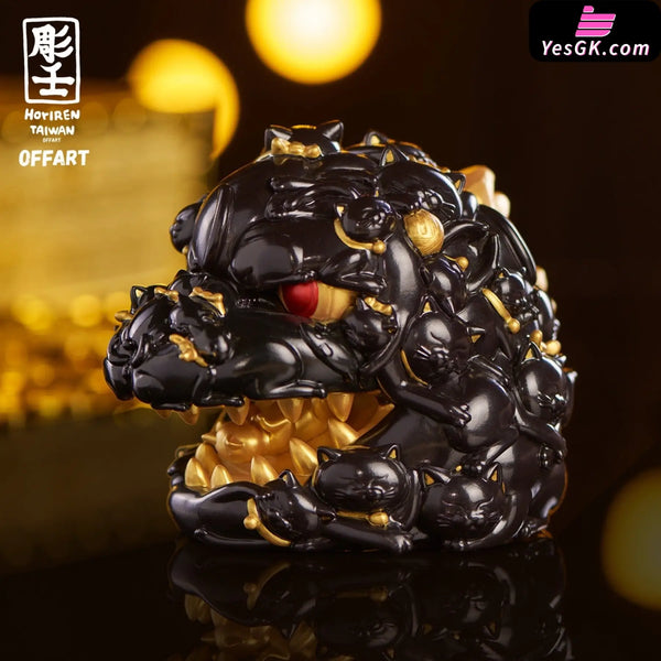 OFFART X Horiren Red Flame Hundred Cats Mini - Black Gold Bust (Licensed) Statue - OFFART & A Ren Studio [Pre-Order]