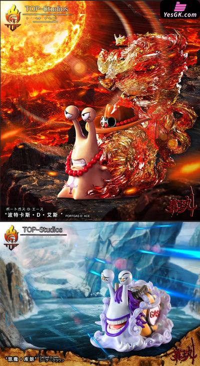 One Piece Ace Fire Tornado and Prison Completion Plan Caesar GK Statue - TOP Studio [In-Stock] - One Piece