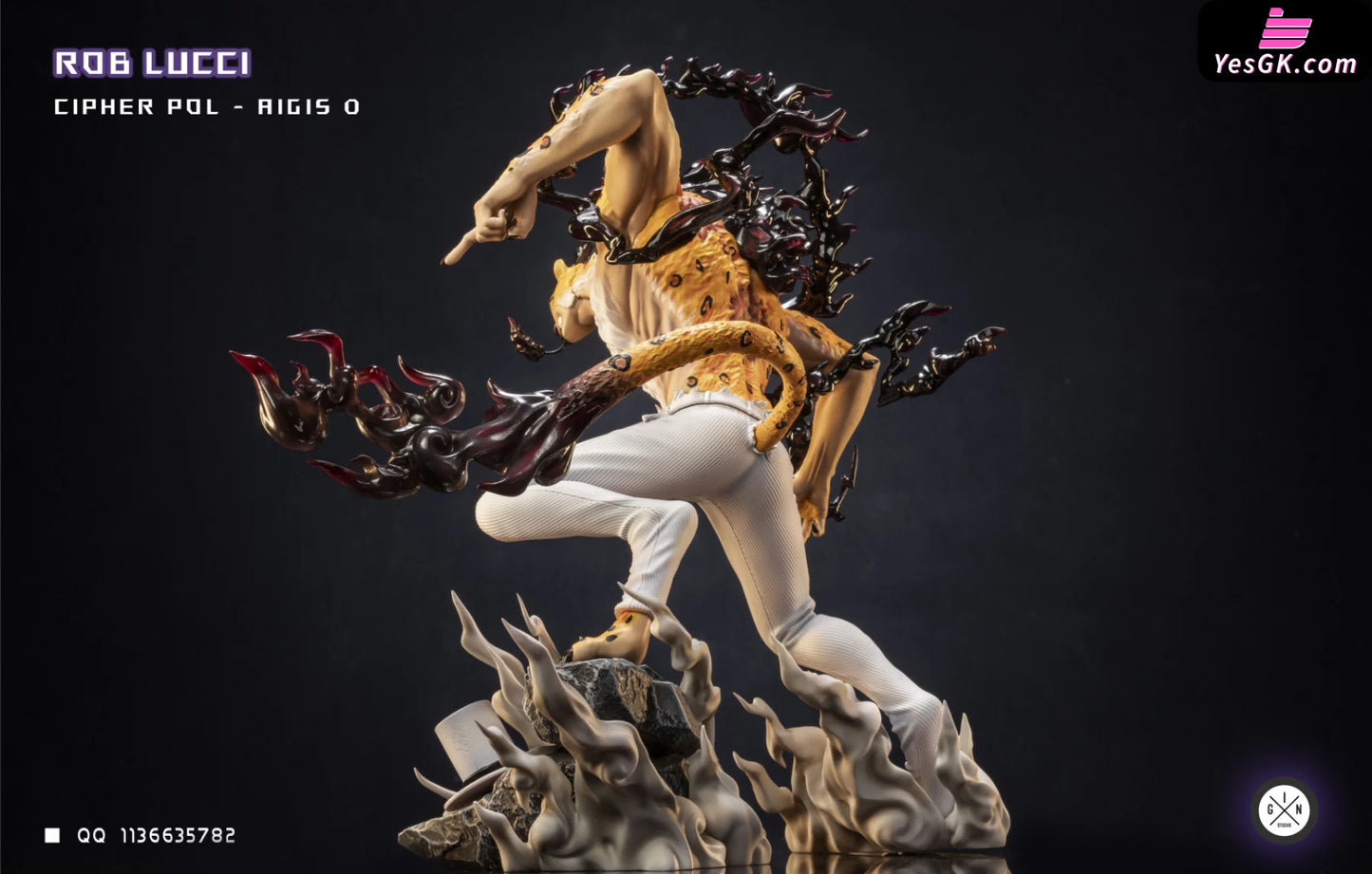 One Piece Black Cheetah Rob Lucci Resin Statue - Gin Studio [Pre-Order]