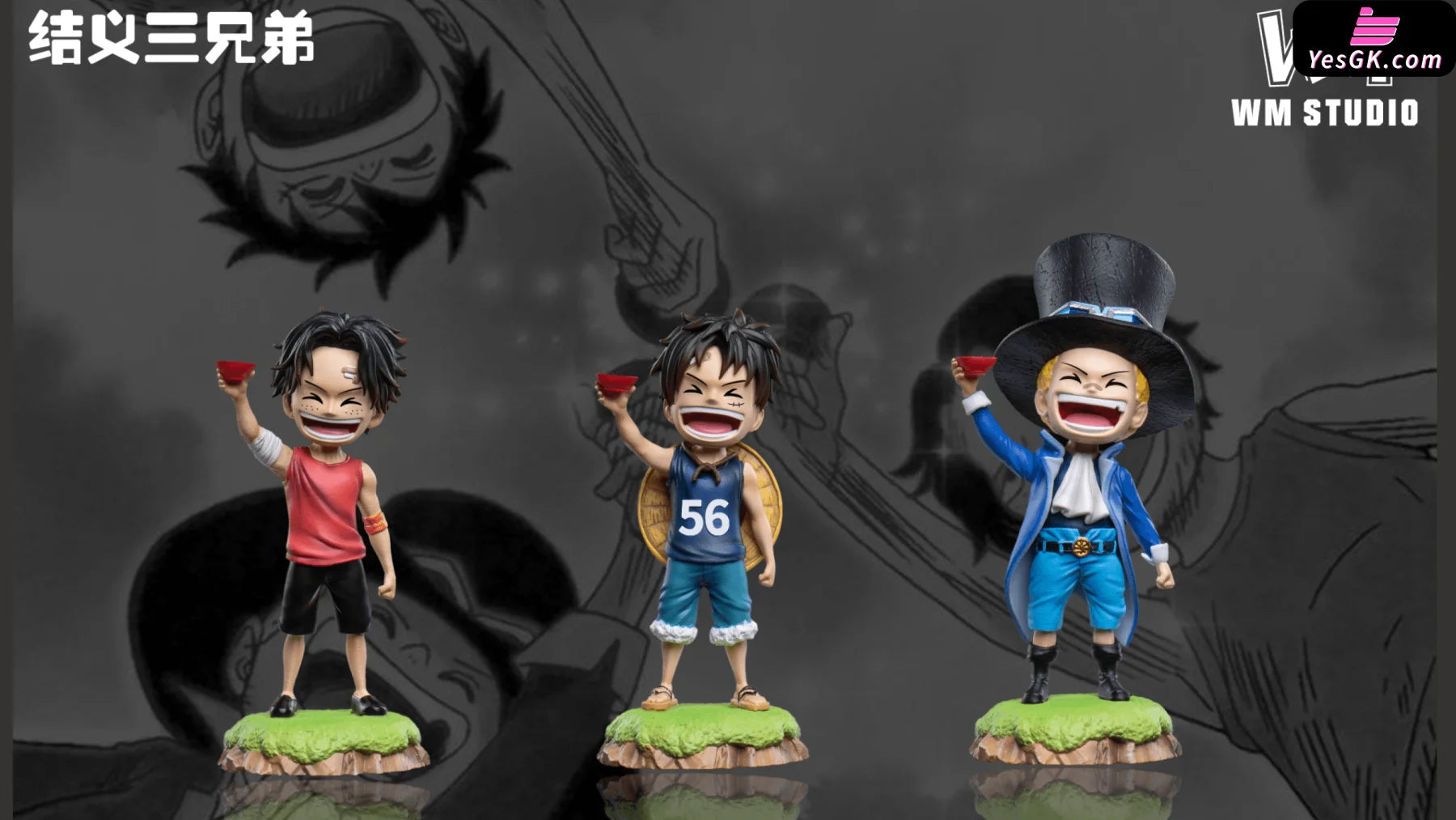 One Piece Childhood Three Brothers Sworn Name Scene Luffy & Ace Sabo Statue - Wm Studio [Pre-Order]