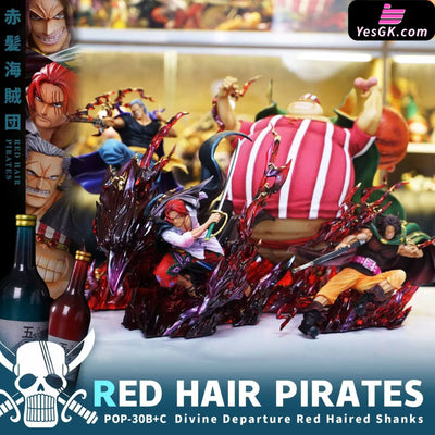 One Piece Divine Departure Shanks & Red Hair Pirates Members 3 Man Set POP GK Statue - JacksDo Studio [In-Stock] - Full