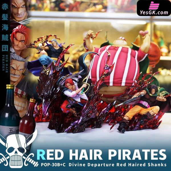 One Piece Divine Departure Shanks & Red Hair Pirates Members 3 Man Set POP GK Statue - JacksDo Studio [In-Stock] - Full