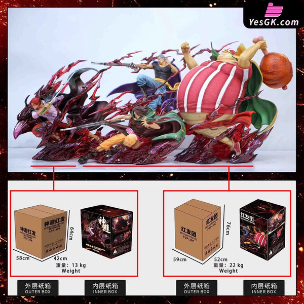 One Piece Divine Departure Shanks & Red Hair Pirates Members 3 Man Set POP GK Statue - JacksDo Studio [In-Stock] - Full