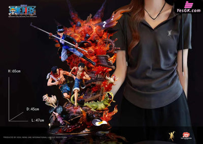 One Piece Fetters Monkey D. Luffy & Portgas Ace Sabo (Licensed) Statue - Soul Wing Studio