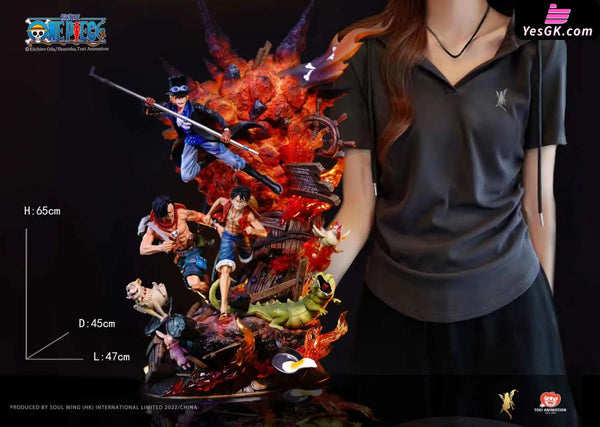 One Piece Fetters Monkey D. Luffy & Portgas Ace Sabo (Licensed) Statue - Soul Wing Studio