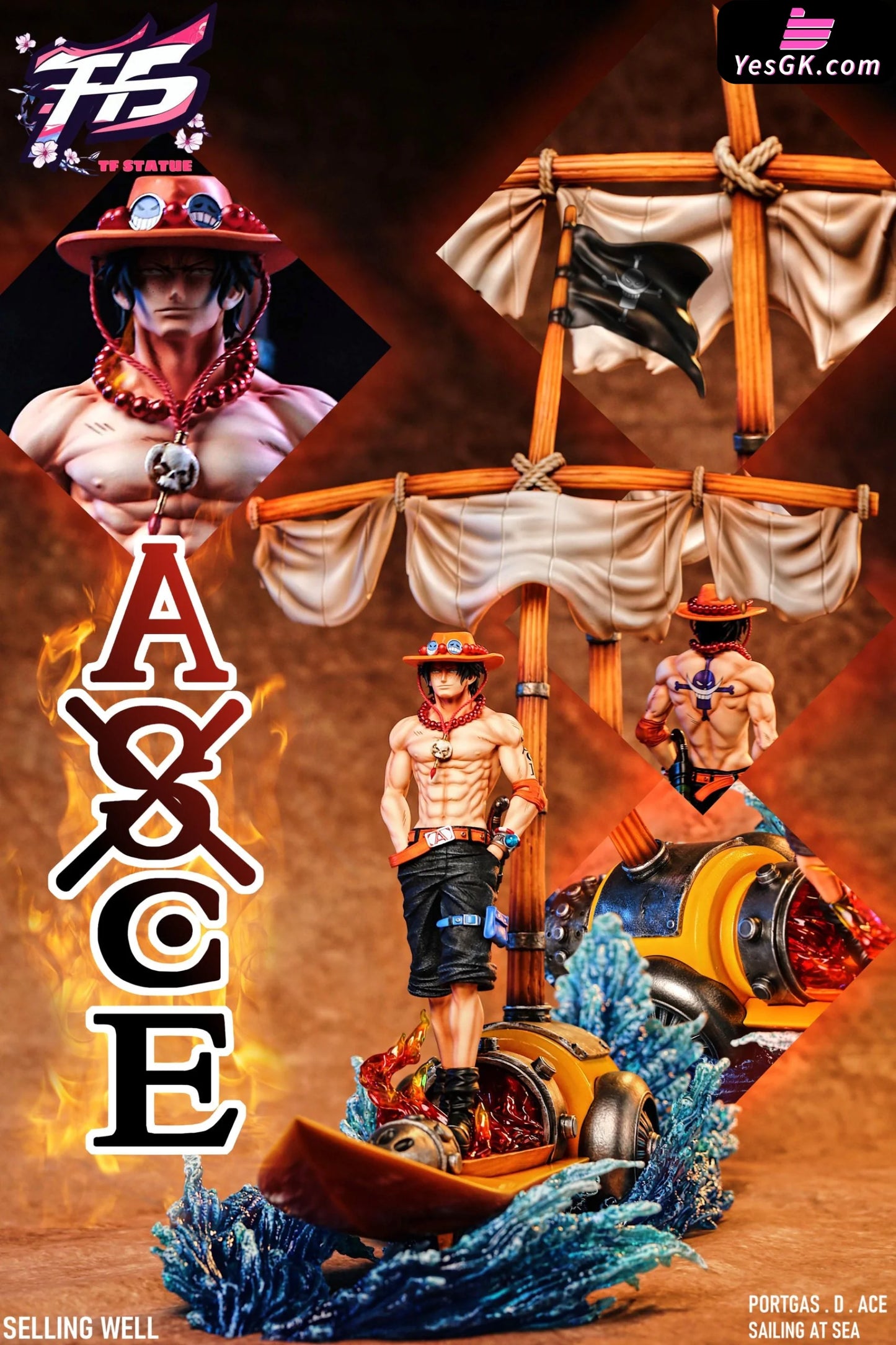 One Piece Firepower Ship Portgas D. Ace Resin Statue - Tf Statue Studio [Pre-Order] Deposit / 1/7