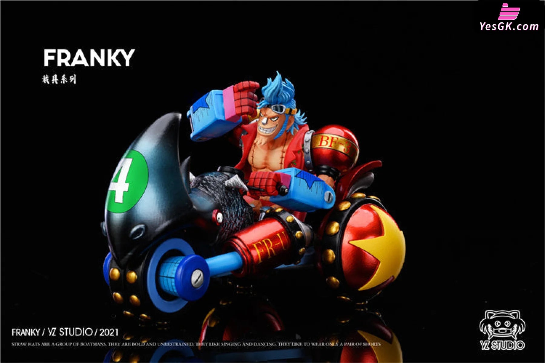 One Piece Franky And Black Rhino FR-U IV Resin Statue - YZ Studio 