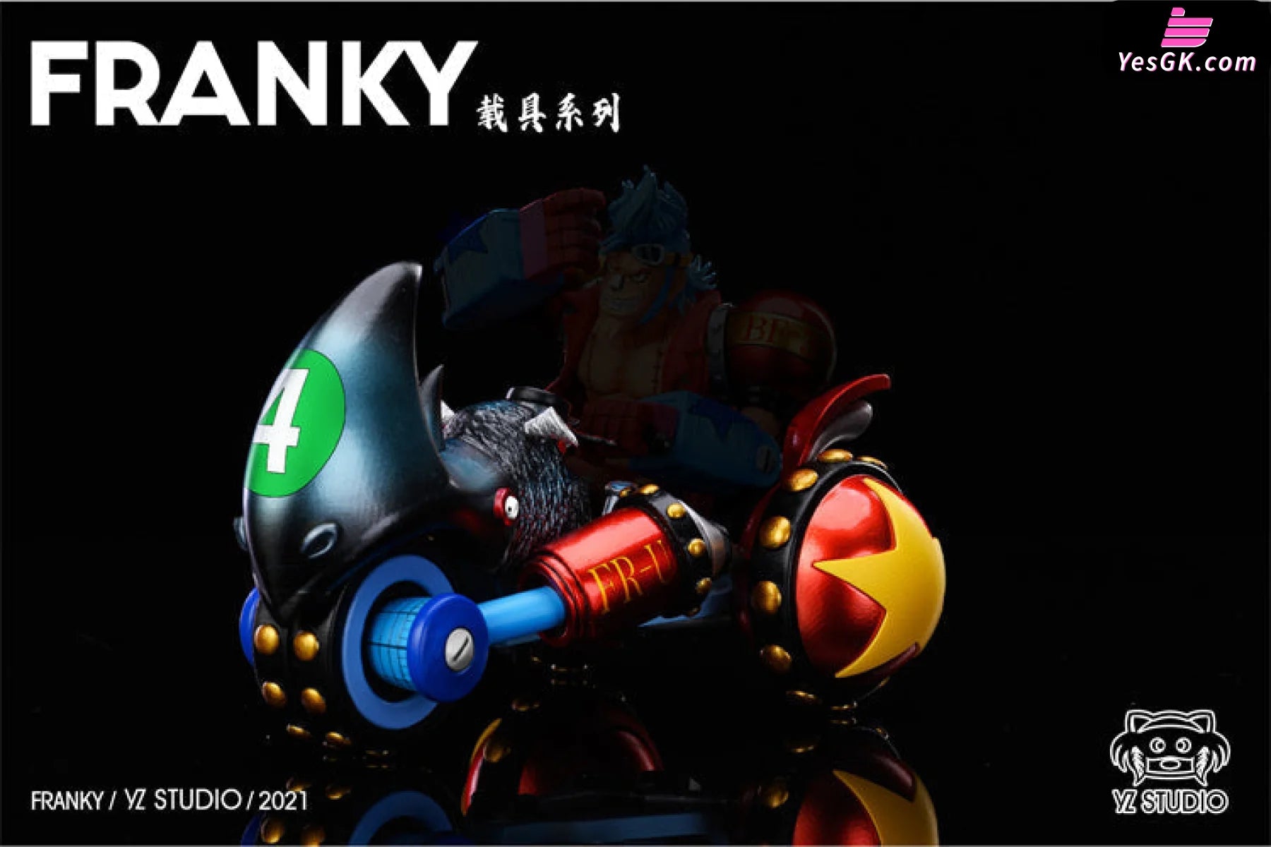 One Piece Franky And Black Rhino FR-U IV Resin Statue - YZ Studio 