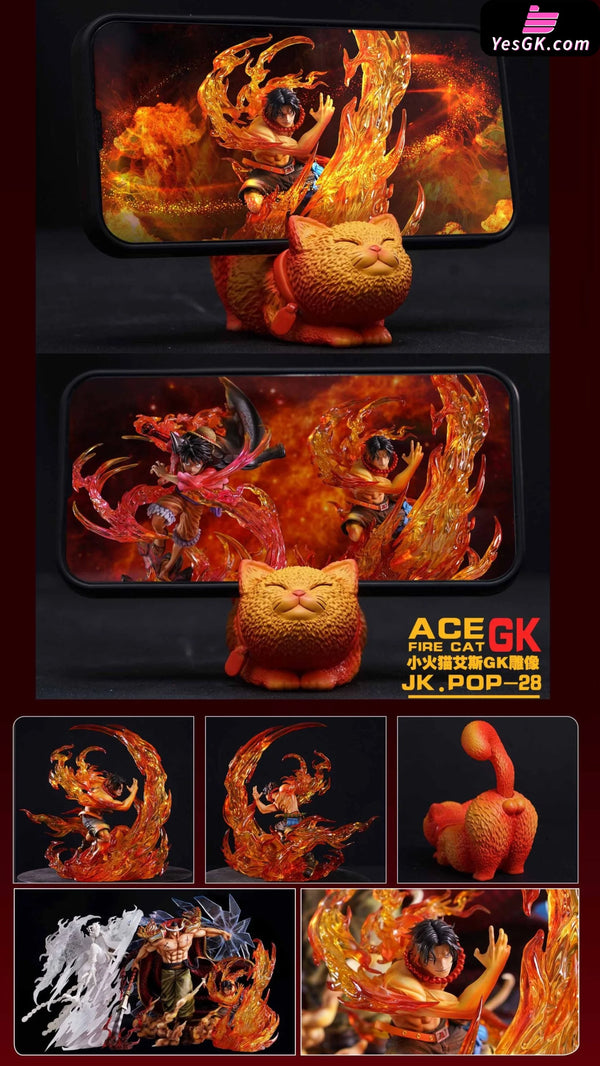 One Piece JK POP-28 Fire Cat Ace GK Cell Phone Holder - JacksDo Studio [In-Stock] - Full Payment - One Piece