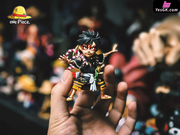 One Piece Kabuki Luffy WCF GK Statue - One Piece Studio [In-Stock] - Full Payment / Black / Blue Base Version - One