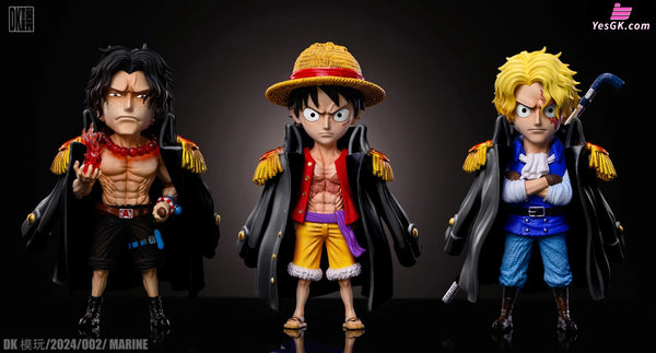 One Piece Luffy Ace Sabo Resin Statue - Dk Studio [Pre - Order] Deposit / Regular Version (Black)