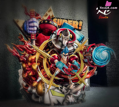 One Piece No.8 Franky WCF GK Statue - KC Studio [In-Stock] - Full Payment / High-end Franky Electroplating - One Piece