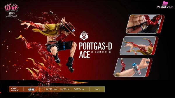One Piece Pop Scale#5 Ace Statue - Wink Studio [Pre - Order] Deposit / Transparent Version