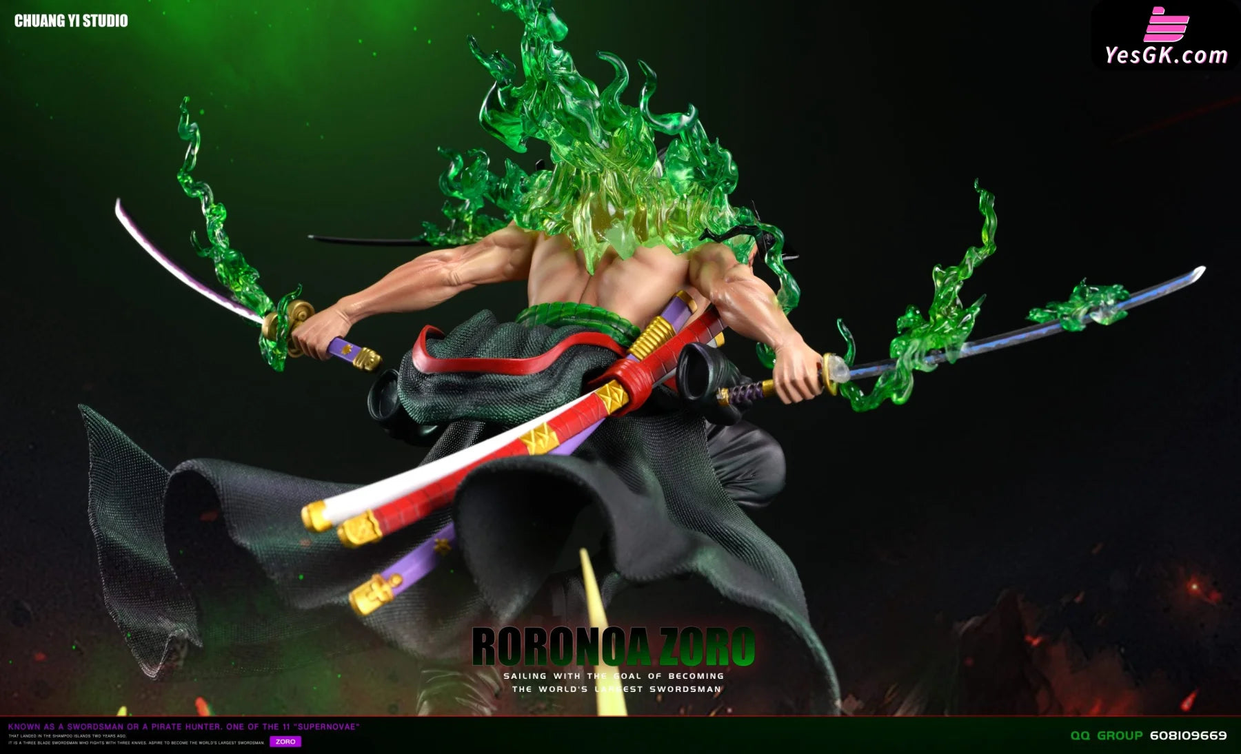 One Piece Purgatory Demon Slash Zoro Resin Statue - Chuangyi Studio [Pre-Order]