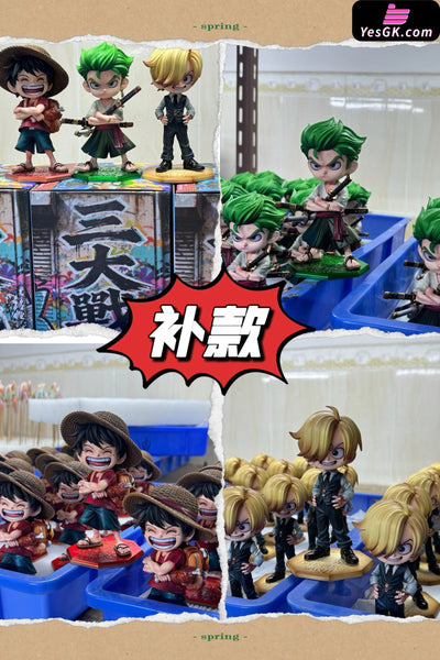 One Piece Q version The Three Strongest Luffy & Zoro & Sanji GK Statue - Big Feeler Studio & XOX Studio [In-Stock] One