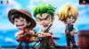One Piece Q version The Three Strongest Luffy & Zoro & Sanji GK Statue - Big Feeler Studio & XOX Studio [Pre-Order] One
