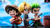 One Piece Q version The Three Strongest Luffy & Zoro & Sanji GK Statue - Big Feeler Studio & XOX Studio [Pre-Order] One