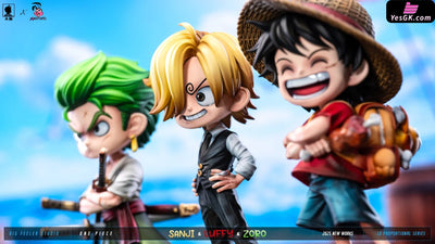 One Piece Q version The Three Strongest Luffy & Zoro & Sanji GK Statue - Big Feeler Studio & XOX Studio [Pre-Order] One