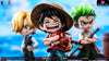 One Piece Q version The Three Strongest Luffy & Zoro & Sanji GK Statue - Big Feeler Studio & XOX Studio [Pre-Order] One