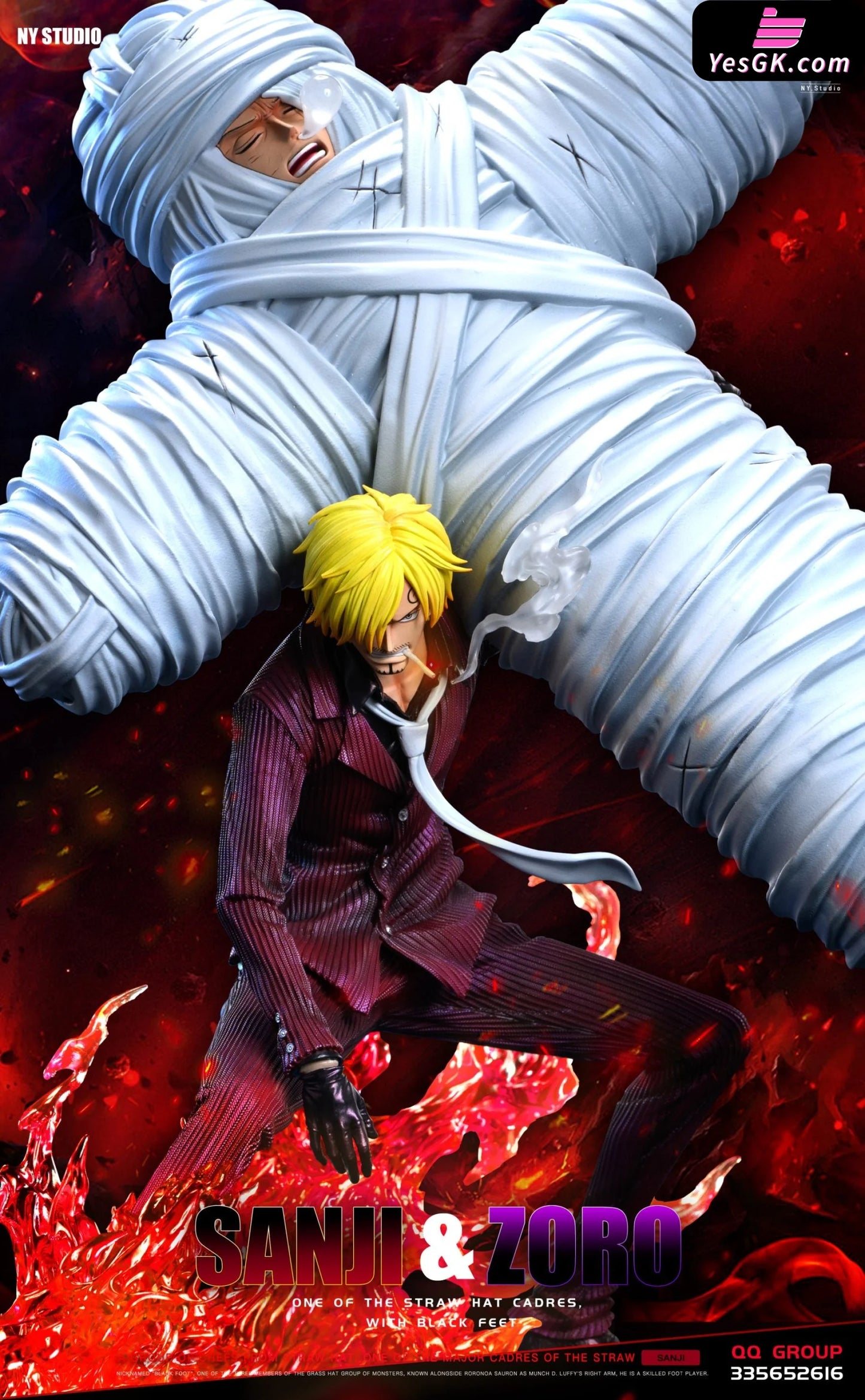 One Piece Sanji Carrying Roronoa Zoro Resin Statue - Ny Studio [Pre-Order] Deposit / Red Clothes