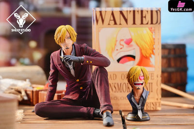 One Piece Sitting #4 Curly-haired Sanji GK Statue - Sheep Studio [Pre-Order] Deposit / Red Color One Piece