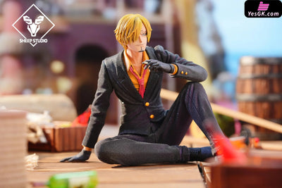 One Piece Sitting #4 Curly-haired Sanji GK Statue - Sheep Studio [Pre-Order] Deposit / Black Color One Piece