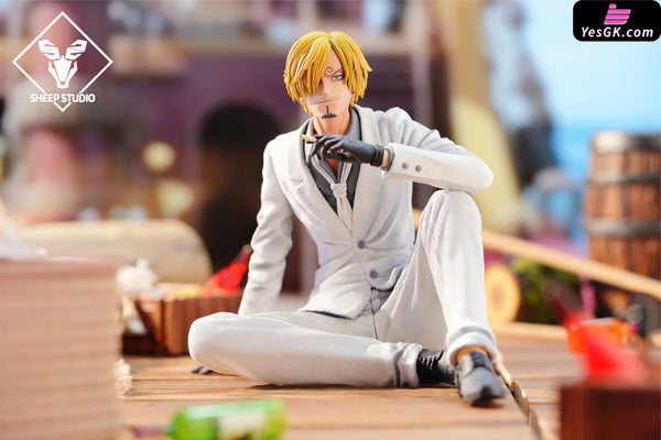 One Piece Sitting #4 Curly-haired Sanji GK Statue - Sheep Studio [Pre-Order] Deposit / White Color One Piece