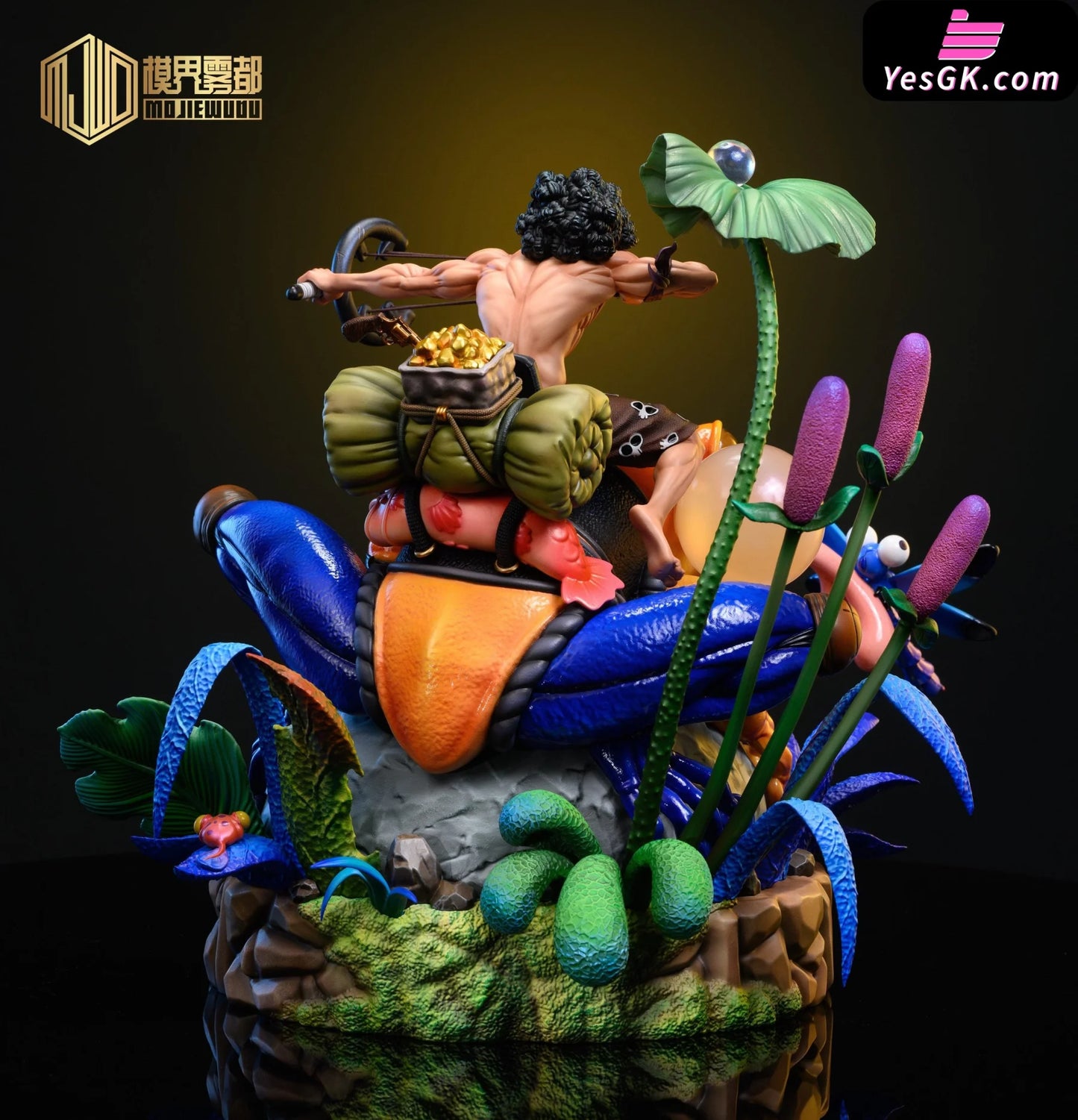 One Piece Strange Forest Adventure Part 3 Usopp Blue Leg Frog Resin Statue - Mo Jie Wu Du Studio