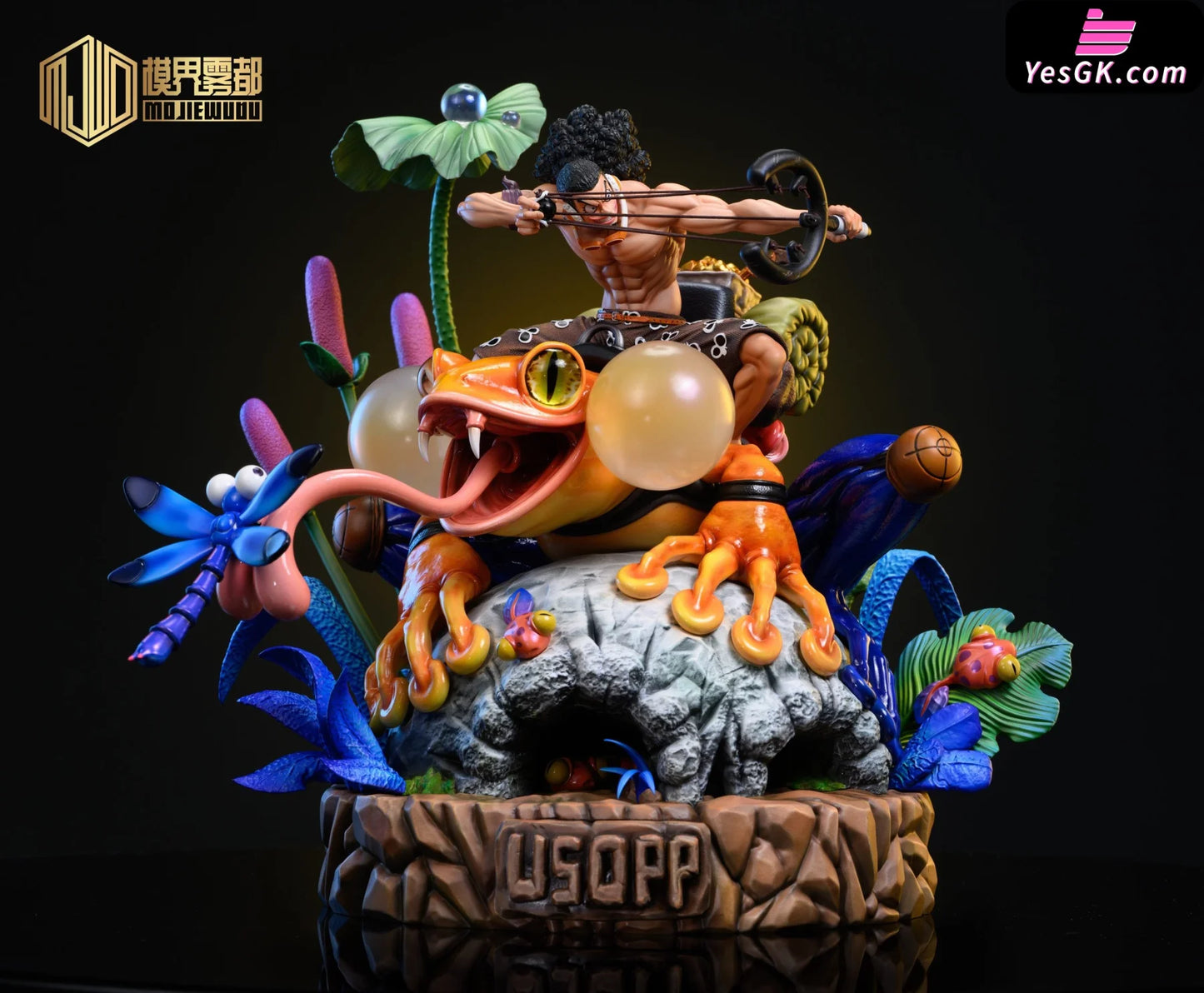 One Piece Strange Forest Adventure Part 3 Usopp Blue Leg Frog Resin Statue - Mo Jie Wu Du Studio