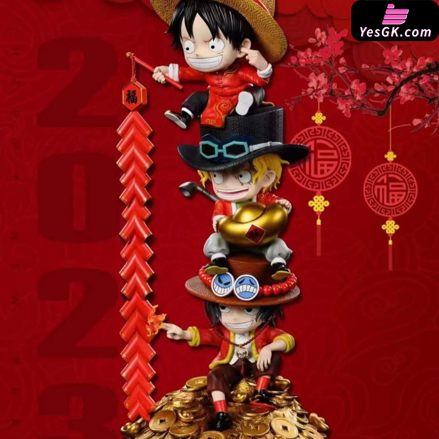 One Piece The Three Luffy Brothers Resin Statue - Huan Zhou Studio [Pre-Order]