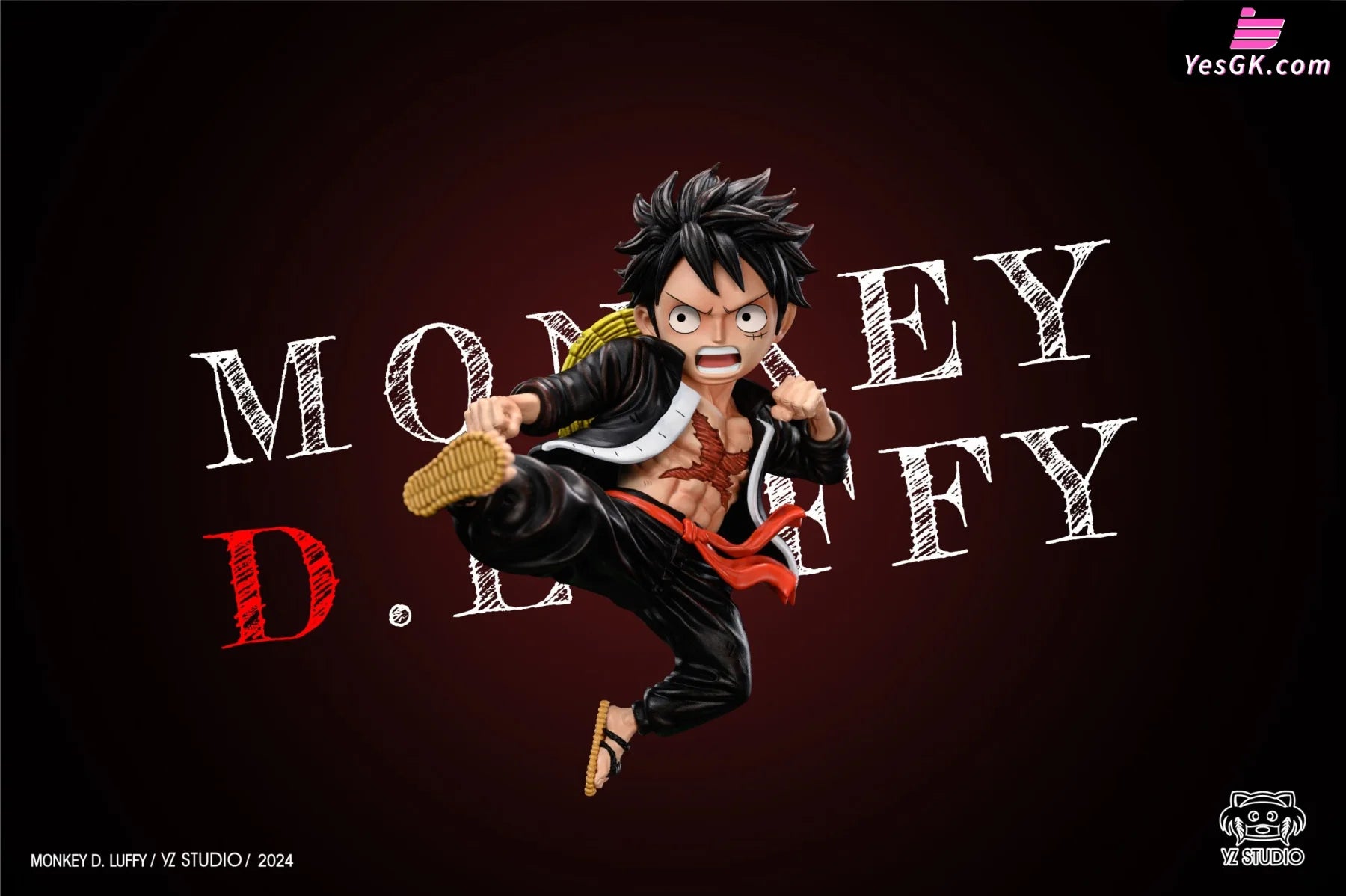 One Piece Title Page Design #11 Kung Fu Luffy Statue - Yz Studio [Pre - Order] Deposit