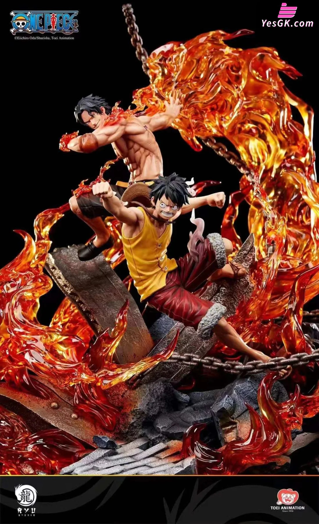 One Piece Top Wars Series Luffy & Ace Statue - Ryu Studio [Pre-Order]