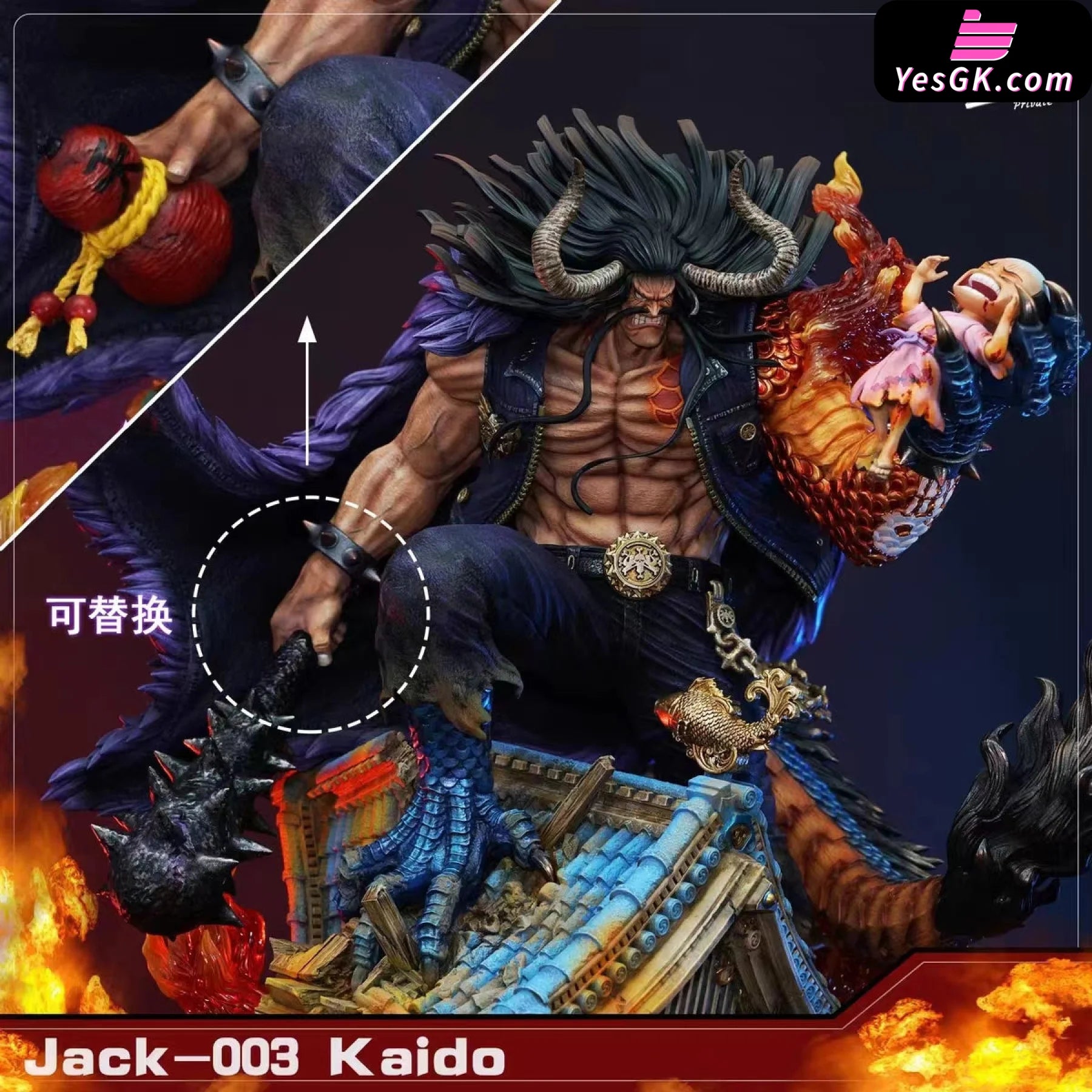 Pre order】OMG Studio One-Piece Yonko KAIDO Pirates King Jack Queen Resin  Statue Deposit