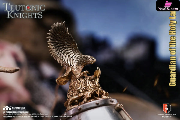 Original EMPIRES TEUTONIC KNIGHTS / HOLY LAND GUARDIAN & COMMANDER & CRUSADER WARHORSE (WHITE BRONZE EDITION)