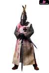 Original EMPIRES TEUTONIC KNIGHTS / HOLY LAND GUARDIAN & COMMANDER & CRUSADER WARHORSE (WHITE BRONZE EDITION)