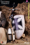 Original EMPIRES TEUTONIC KNIGHTS / HOLY LAND GUARDIAN & COMMANDER & CRUSADER WARHORSE (WHITE BRONZE EDITION)