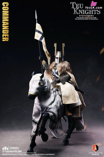 Original EMPIRES TEUTONIC KNIGHTS / HOLY LAND GUARDIAN & COMMANDER & CRUSADER WARHORSE (WHITE BRONZE EDITION)