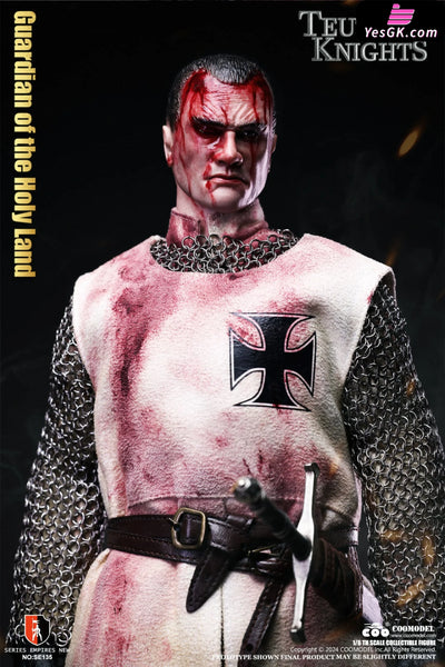 Original EMPIRES TEUTONIC KNIGHTS / HOLY LAND GUARDIAN & COMMANDER & CRUSADER WARHORSE (WHITE BRONZE EDITION)