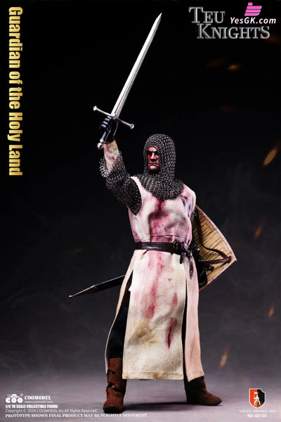 Original EMPIRES TEUTONIC KNIGHTS / HOLY LAND GUARDIAN & COMMANDER & CRUSADER WARHORSE (WHITE BRONZE EDITION)