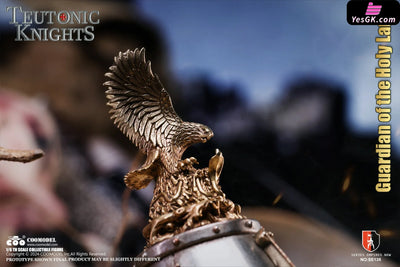 Original EMPIRES TEUTONIC KNIGHTS / HOLY LAND GUARDIAN & COMMANDER & CRUSADER WARHORSE (WHITE BRONZE EDITION)