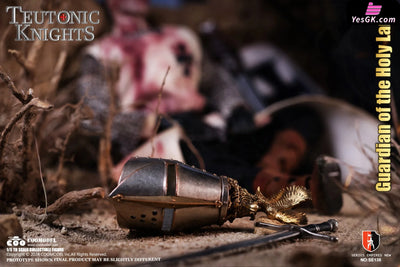 Original EMPIRES TEUTONIC KNIGHTS / HOLY LAND GUARDIAN & COMMANDER & CRUSADER WARHORSE (WHITE BRONZE EDITION)