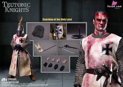 Original EMPIRES TEUTONIC KNIGHTS / HOLY LAND GUARDIAN & COMMANDER & CRUSADER WARHORSE (WHITE BRONZE EDITION)